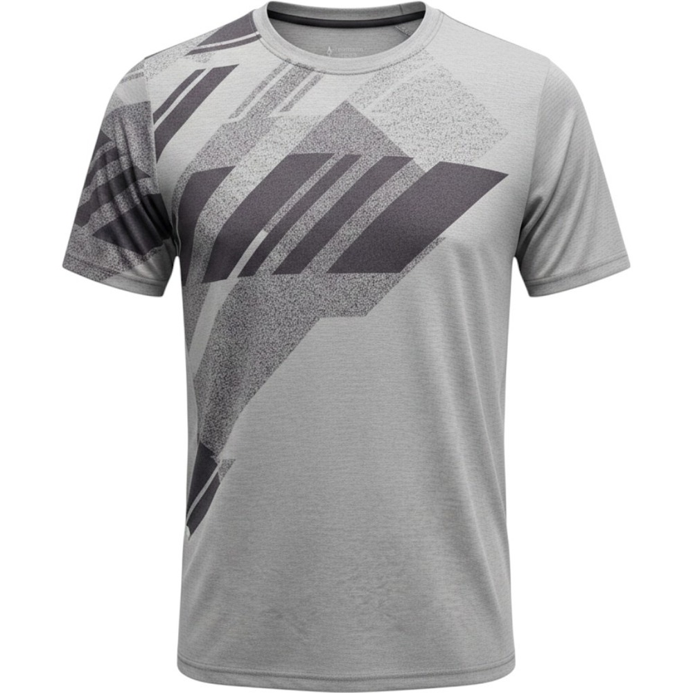 Liberty Pro Mens M Performance Shirt Gray Geometric Athletic Workout Stretch